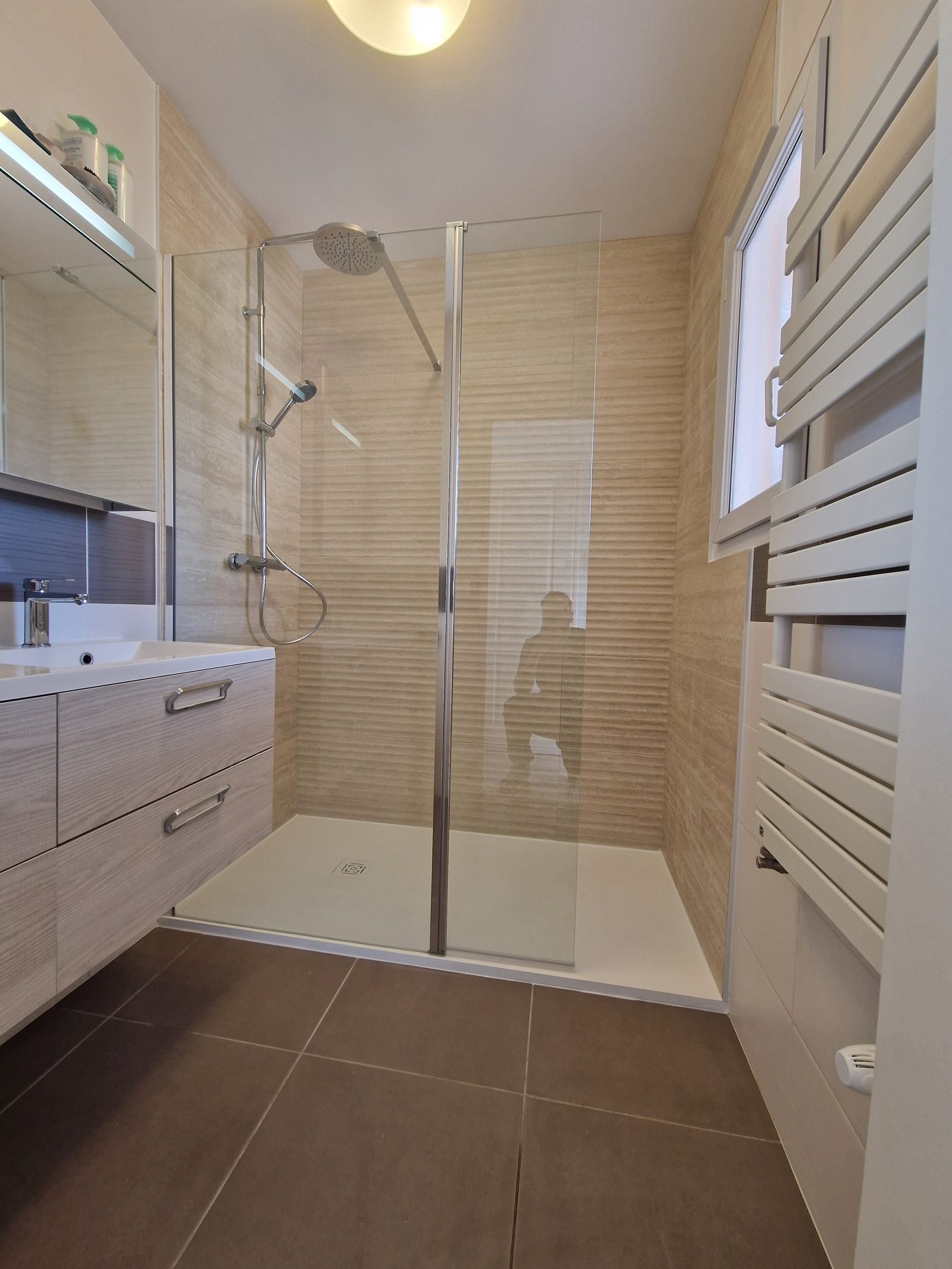 Salle de bain rénovée à Haute-Goulaine — remplacement baignoire par douche